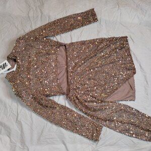 Rose-Gold Sequin Dress